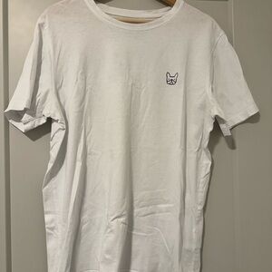 Jack and Jones White Tee with frenchie logo